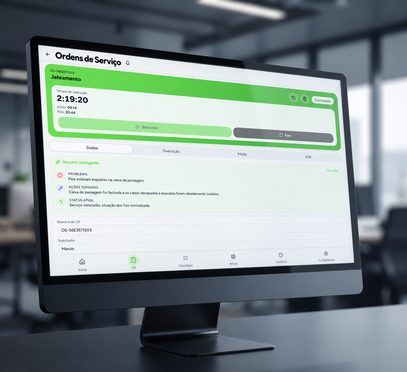 Interface do FieldOS